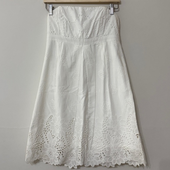 Lilly Pulitzer White Strapless Cotton Dress size 4 - Picture 4 of 7
